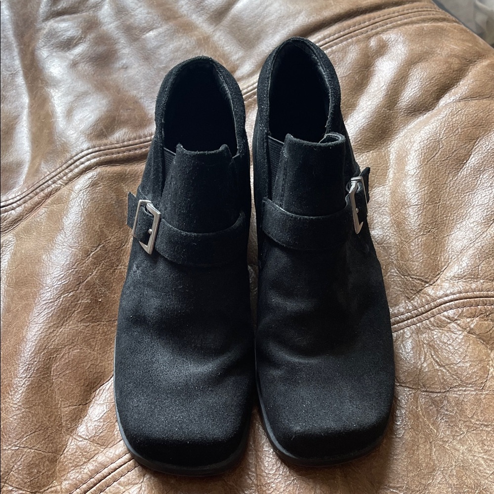 Marlon Black Ankle Booties with Buckle, size 9